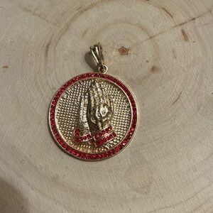 Gold plated  Praying Hands Pendant